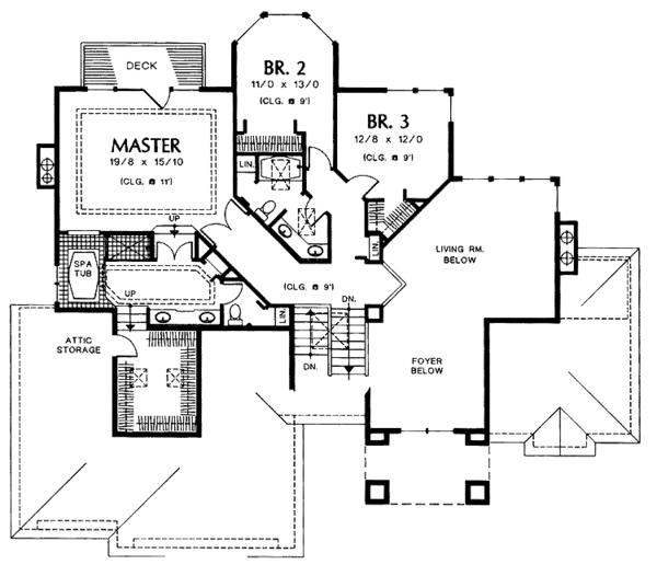 Dream House Plan - Traditional Floor Plan - Upper Floor Plan #48-717