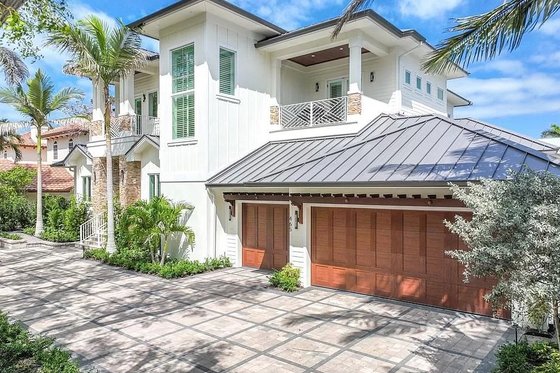 Exterior - Front Elevation 4 for Beach House Plan #548-60 - 4 bed, 4.5 bath