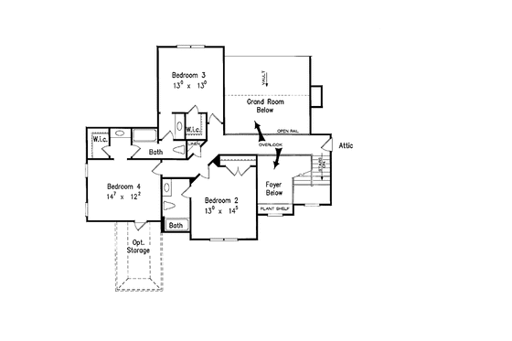 Floor Plan - Upper Floor for Country House Plan #927-567 - 4 bed, 3.5 bath
