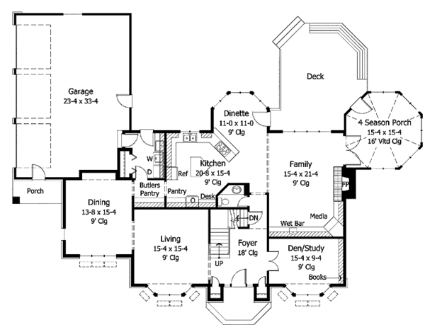 Dream House Plan - Traditional Floor Plan - Main Floor Plan #51-782