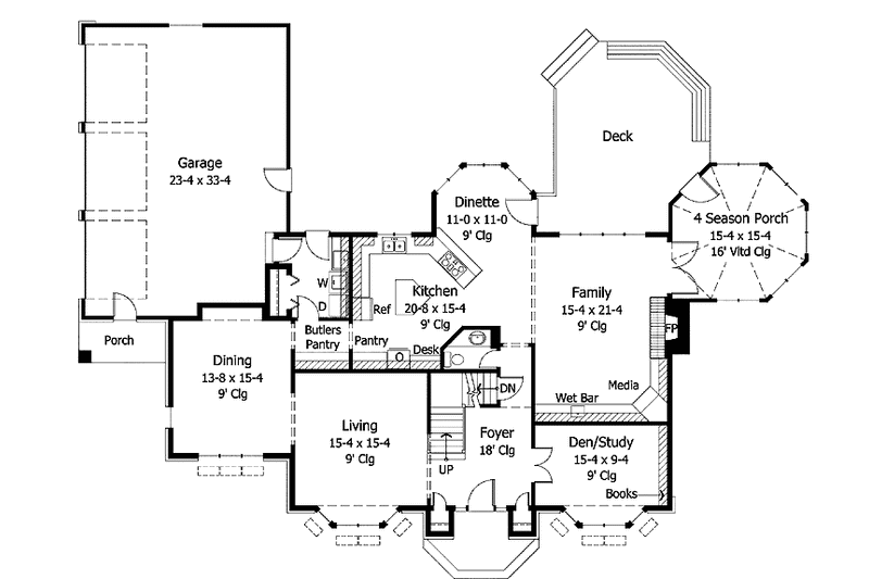 Home Plan - Floor Plan - Main Floor for Traditional House Plan #51-782 - 4 bed, 2.5 bath