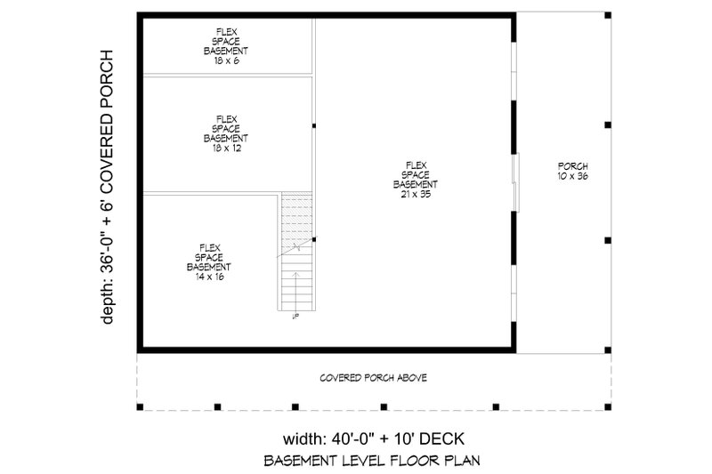 Architectural House Design - Floor Plan - Lower Floor for Country House Plan #932-1396 - 3 bed, 2.5 bath