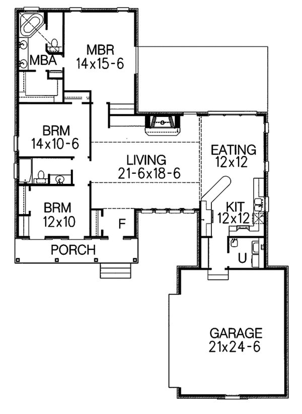 House Design - Country Floor Plan - Main Floor Plan #15-339