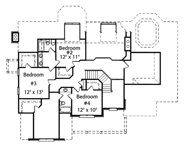 House Design - Colonial Floor Plan - Upper Floor Plan #429-285