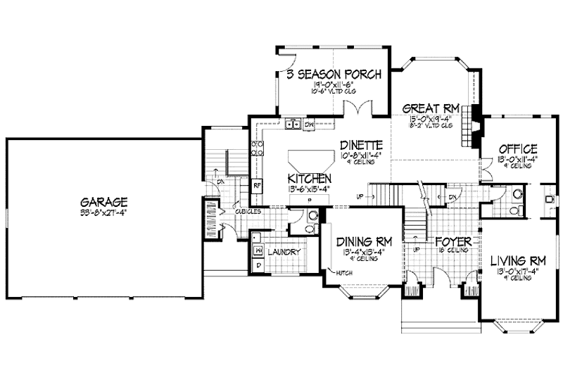 Architectural House Design - Floor Plan - Main Floor for Country House Plan #51-799 - 4 bed, 6 bath