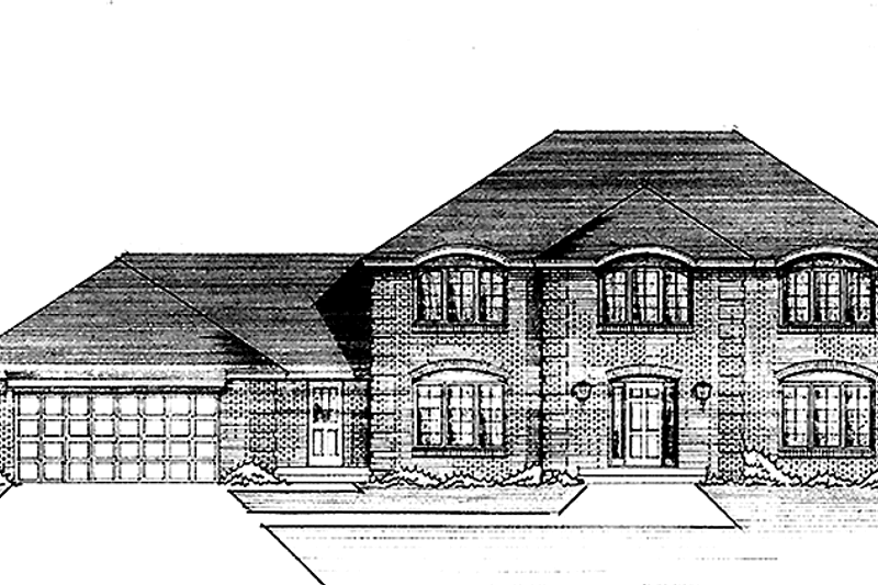 House Blueprint - European Exterior - Front Elevation Plan #51-910