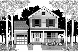 Architectural House Design - Country Exterior - Front Elevation Plan #1053-16