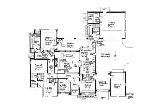 Floor Plan - Main Floor for European House Plan #310-687 - 3 bed, 2.5 bath