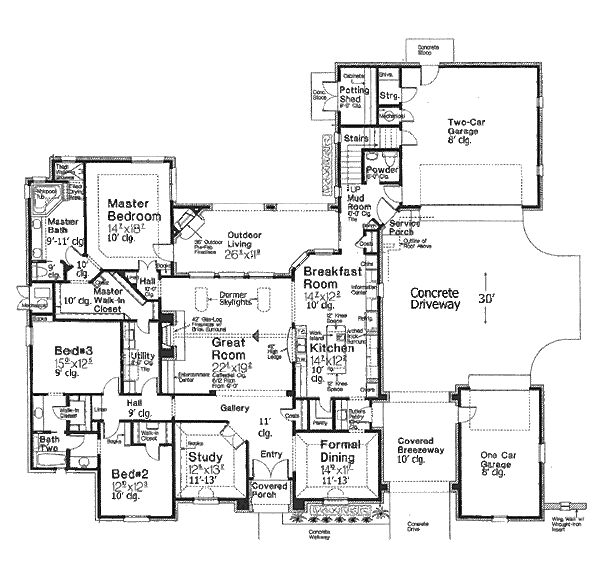 House Plan Design - European Floor Plan - Main Floor Plan #310-687