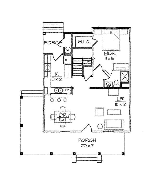 House Design - Craftsman Floor Plan - Main Floor Plan #936-13