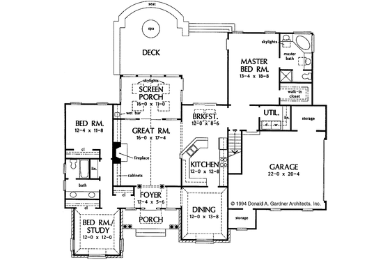 Floor Plan - Main Floor for Ranch House Plan #929-176 - 3 bed, 2 bath