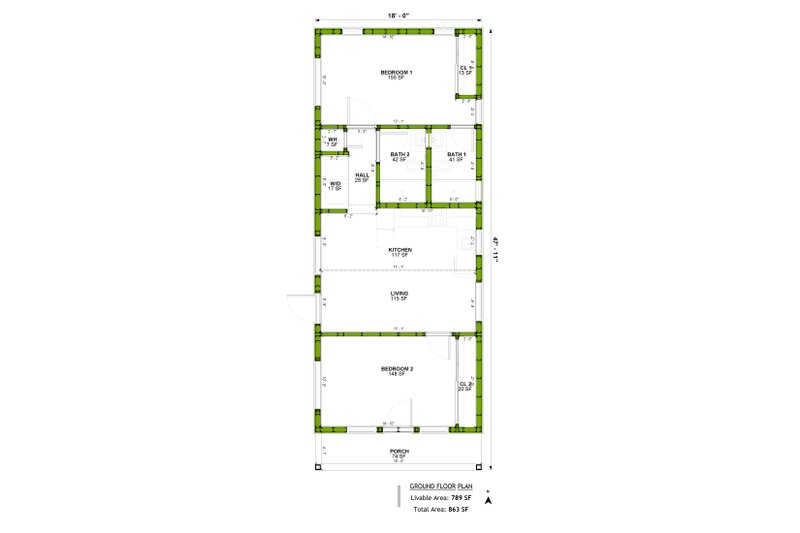 Dream House Plan - Floor Plan - Main Floor for Ranch House Plan #1106-76 - 2 bed, 2 bath