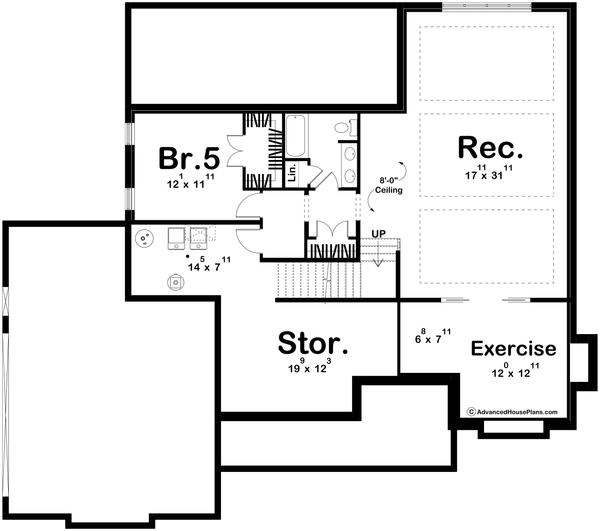 Modern Floor Plan - Lower Floor Plan #455-504