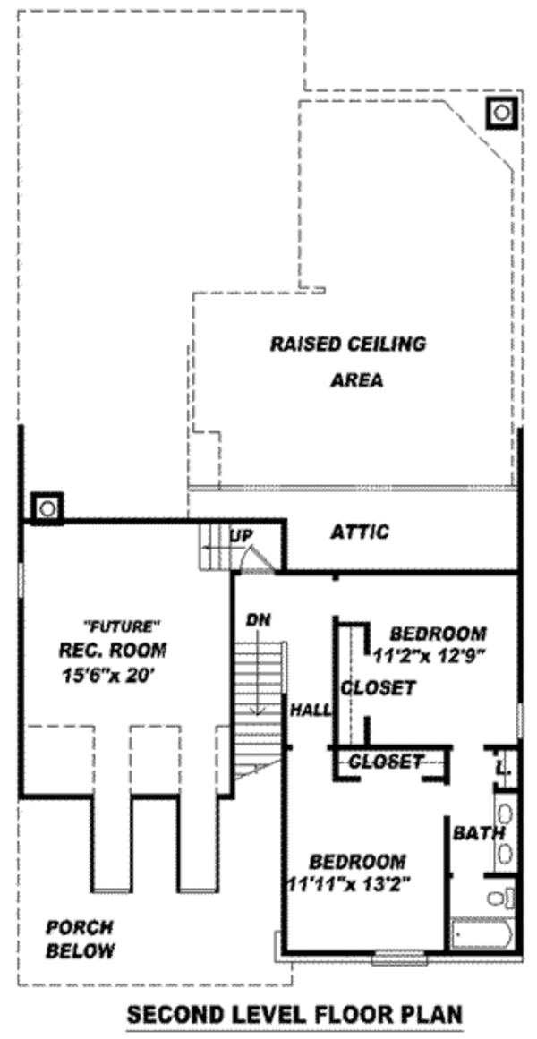 Colonial Floor Plan - Upper Floor Plan #81-1058