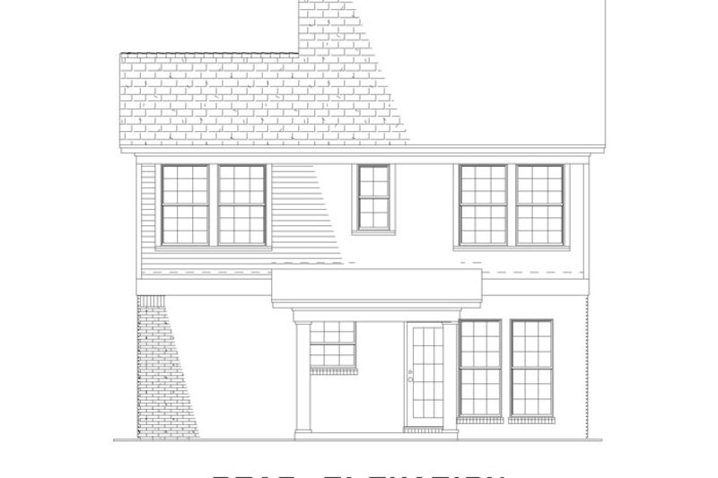 Architectural House Design - Exterior - Rear Elevation for Traditional House Plan #17-3338 - 4 bed, 3.5 bath
