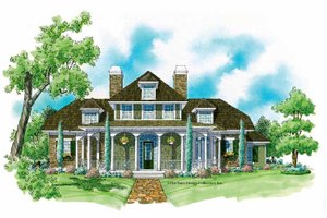 Classical Exterior - Front Elevation Plan #930-214