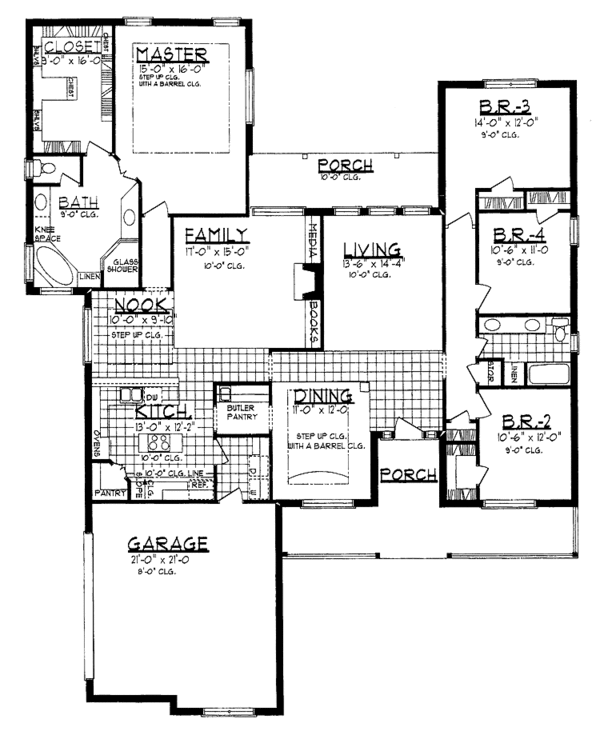 Home Plan - Country Floor Plan - Main Floor Plan #62-154