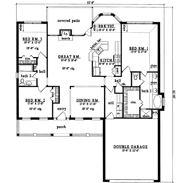 Country Floor Plan - Main Floor Plan #42-330