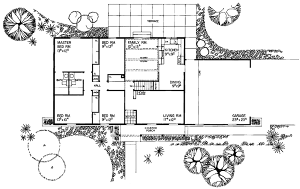 Architectural House Design - Ranch Floor Plan - Main Floor Plan #72-739