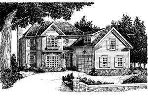 Exterior - Front Elevation 3 for Colonial House Plan #927-607 - 3 bed, 2.5 bath