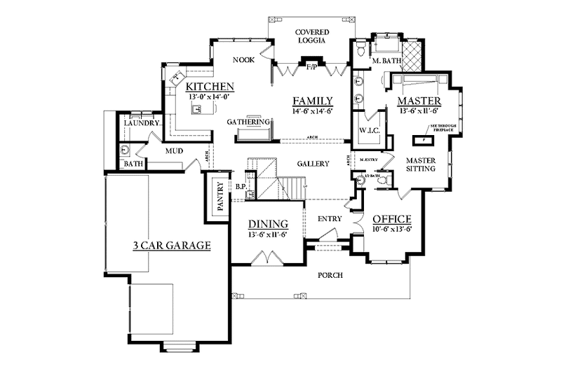 House Plan Design - Floor Plan - Main Floor for Country House Plan #937-33 - 4 bed, 3 bath