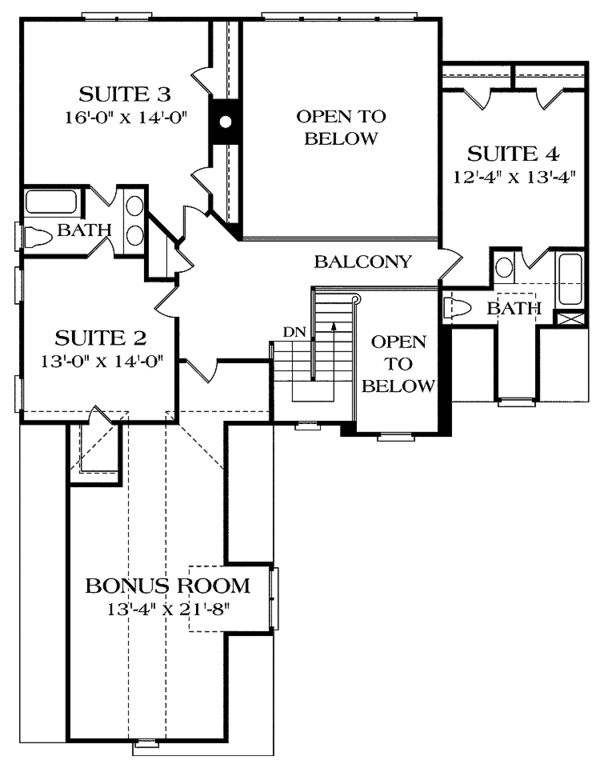 House Design - Ranch Floor Plan - Upper Floor Plan #453-263