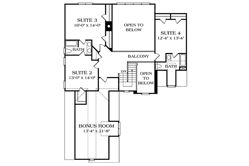 Home Plan - Floor Plan - Upper Floor for Ranch House Plan #453-263 - 3 bed, 2 bath