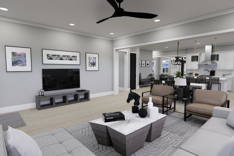 Dream House Plan - Interior - Family Room for Farmhouse House Plan #51-1265 - 3 bed, 3.5 bath