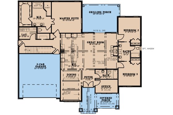 Floor Plan - Main Floor for Traditional House Plan #923-235 - 3 bed, 3 bath