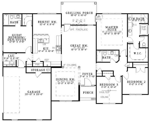 Architectural House Design - Traditional Floor Plan - Main Floor Plan #17-2880