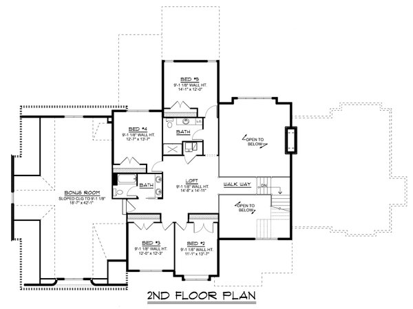 Farmhouse Floor Plan - Upper Floor Plan #1064-297