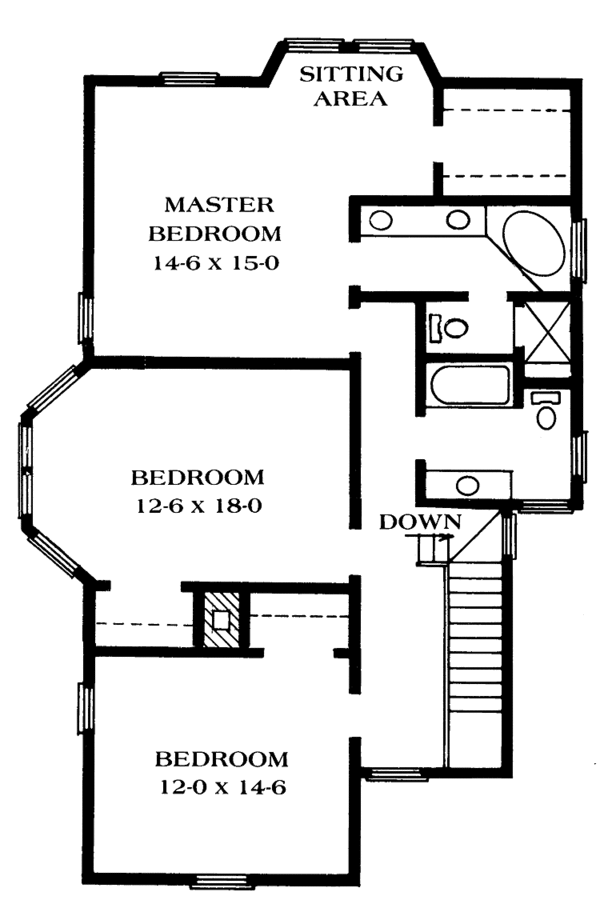House Design - Victorian Floor Plan - Upper Floor Plan #1014-21