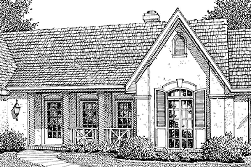 Architectural House Design - European Exterior - Front Elevation Plan #45-482