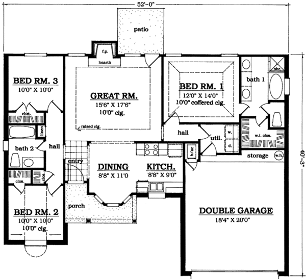 House Plan Design - Country Floor Plan - Main Floor Plan #42-668