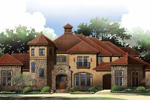 Architectural House Design - Exterior - Front Elevation for Mediterranean House Plan #952-209 - 4 bed, 5 bath