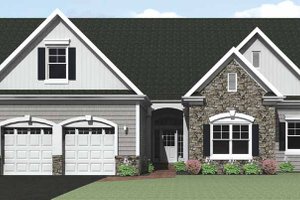 Ranch Exterior - Front Elevation Plan #1010-28