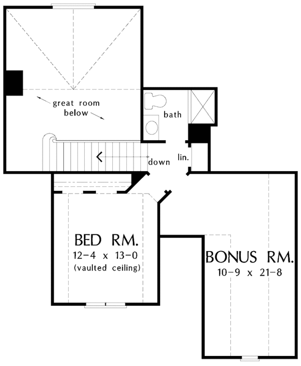 Traditional Floor Plan - Upper Floor Plan #929-822