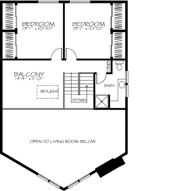 House Design - European Floor Plan - Upper Floor Plan #320-1202