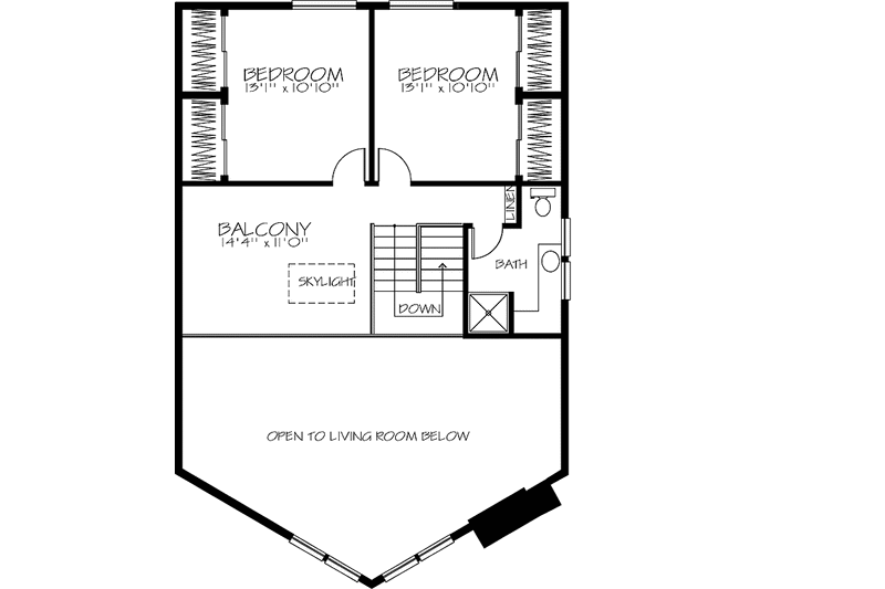 Dream House Plan - Floor Plan - Upper Floor for European House Plan #320-1202 - 3 bed, 2 bath