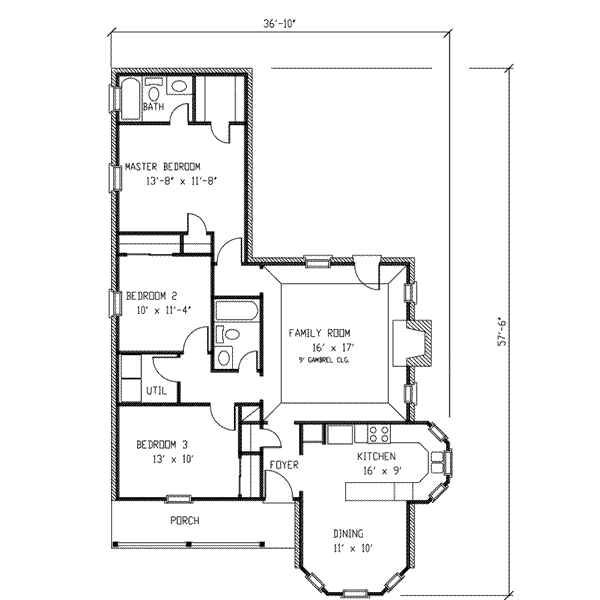 House Design - Country Floor Plan - Main Floor Plan #410-180