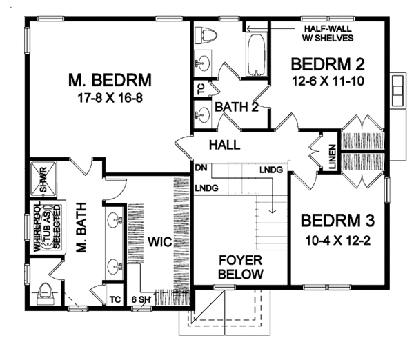 Home Plan - Traditional Floor Plan - Upper Floor Plan #328-332