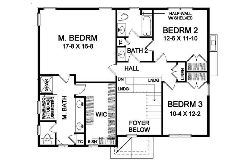 Home Plan - Floor Plan - Upper Floor for Traditional House Plan #328-332 - 3 bed, 2.5 bath