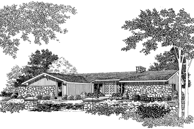 House Blueprint - Contemporary Exterior - Front Elevation Plan #72-728