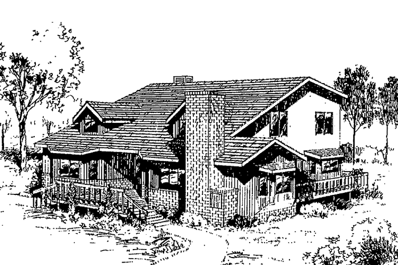 Home Plan - Exterior - Front Elevation 3 for Contemporary House Plan #60-685 - 3 bed, 3 bath