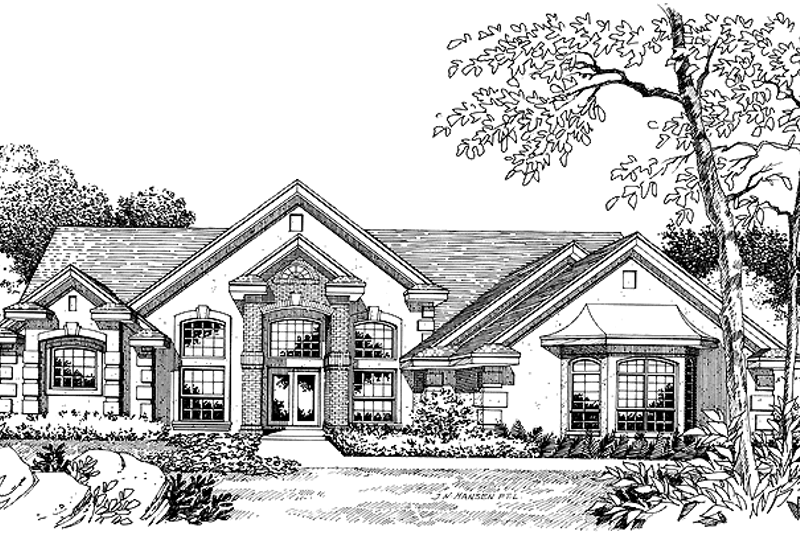 Dream House Plan - Mediterranean Exterior - Front Elevation Plan #417-513