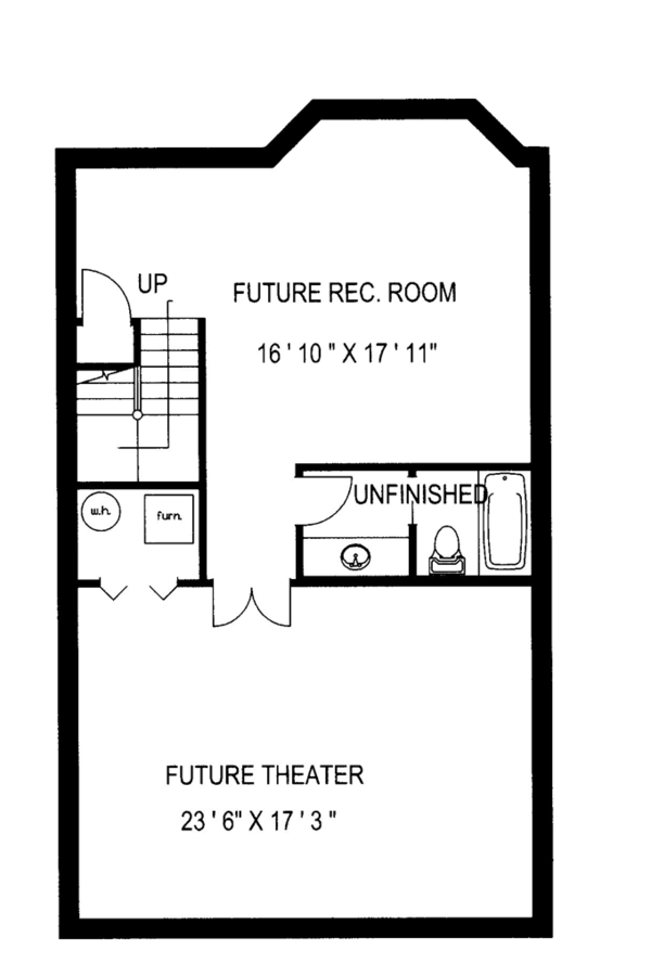 Dream House Plan - Traditional Floor Plan - Lower Floor Plan #117-834