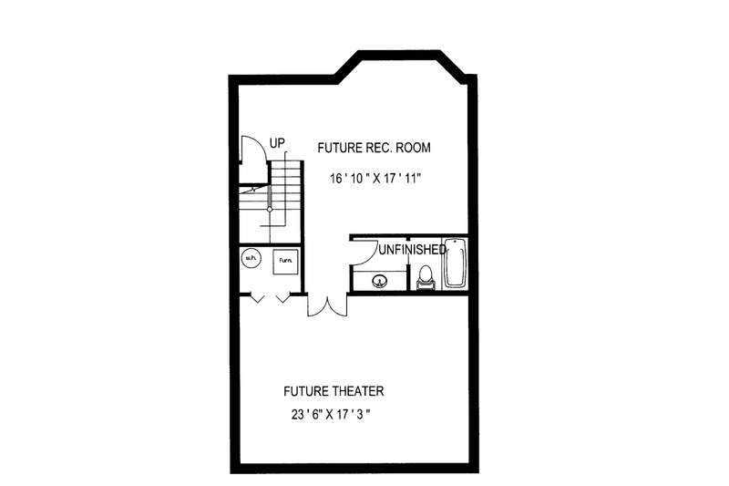 Home Plan - Floor Plan - Lower Floor for Traditional House Plan #117-834 - 3 bed, 2 bath