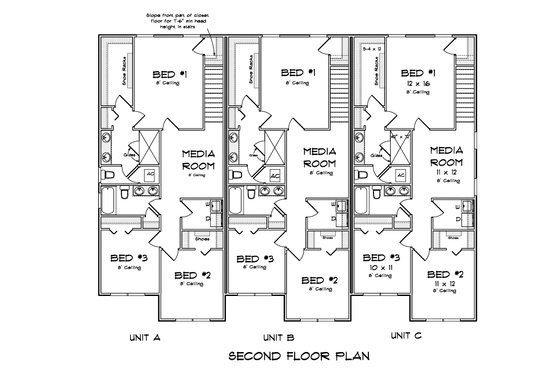 Floor Plan - Upper Floor 1 for Cottage House Plan #513-2252 - 9 bed, 7.5 bath