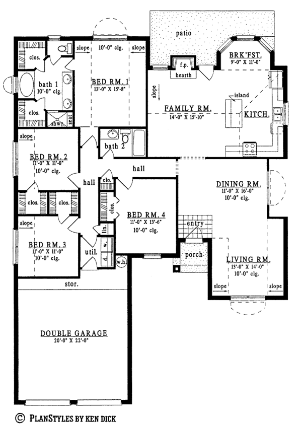 House Blueprint - European Floor Plan - Main Floor Plan #42-444