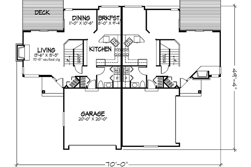 Dream House Plan - Floor Plan - Main Floor for Prairie House Plan #320-1142 - 2 bed, 2.5 bath